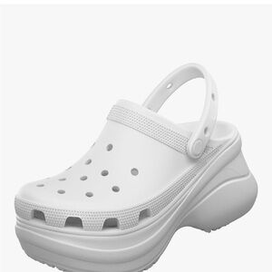 CROCS White Elevated Mules